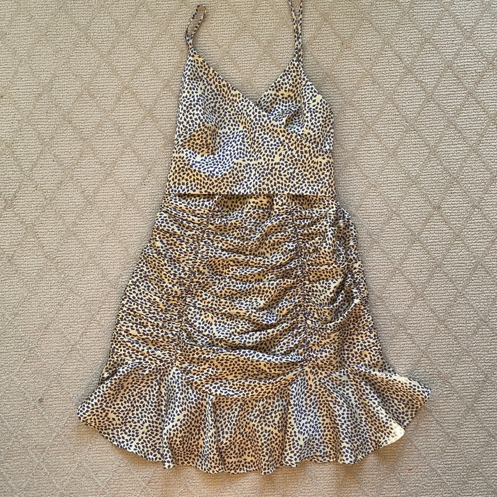 Silky ruched strappy dress